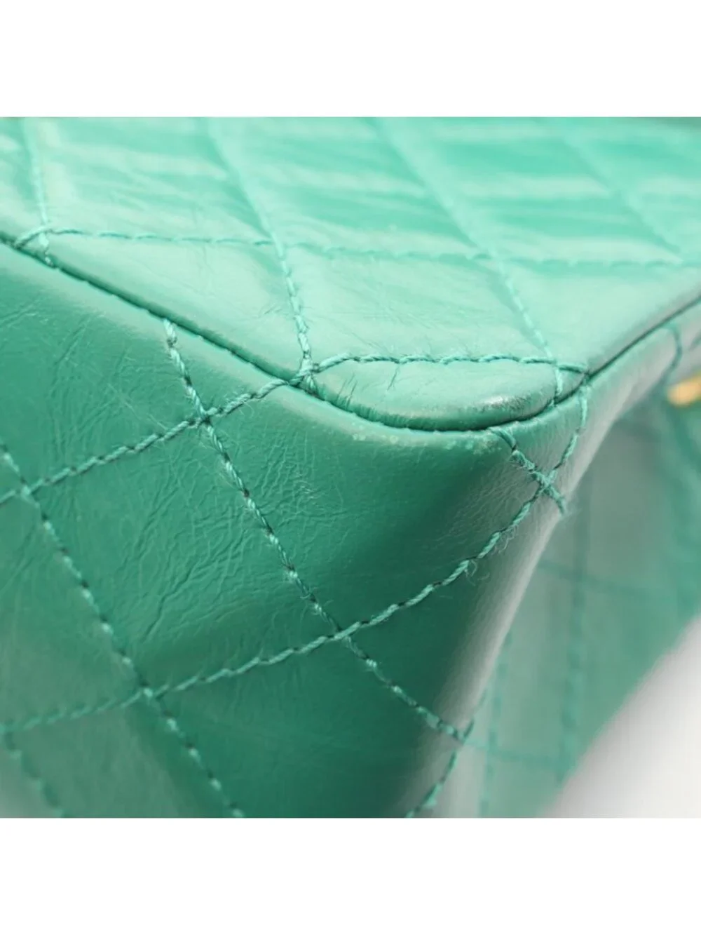 Chanel Shoulder Bag 2.55 Mini Quilted Green Leather Chain
